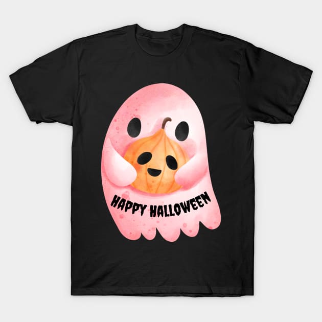 Cute Halloween Ghost Funny Autumn Vibes Halloween Thanksgiving and Fall Color Lovers T-Shirt by BellaPixel